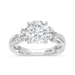 14K White Gold lab-grown diamond 2 3/8 ct.tw. round-shape engagement ring, front view.