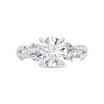 14K White Gold lab-grown diamond 2 3/8 ct.tw. round-shape engagement ring, close-up detail shot.