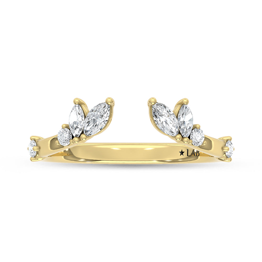 14K Yellow Gold Lab Grown Diamond 1/4 ct. tw. Fashion Band, side profile view showing the band