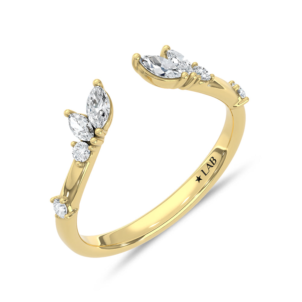 14K Yellow Gold Lab Grown Diamond 1/4 ct. tw. Fashion Band, top view of the diamonds