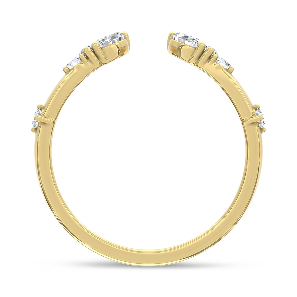 14K Yellow Gold Lab Grown Diamond 1/4 ct. tw. Fashion Band, close-up of the diamond setting