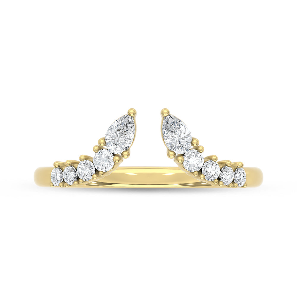 14K Yellow Gold Lab Grown Diamond 1/3 ct. tw. Fashion Band, side profile view showing the band