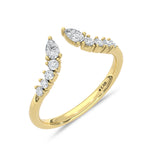 14K Yellow Gold Lab Grown Diamond 1/3 ct. tw. Fashion Band, top view of the diamonds