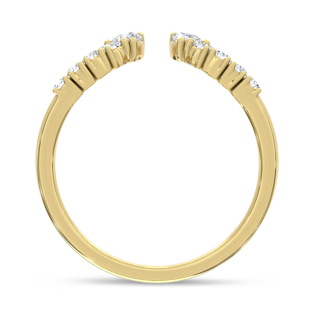 14K Yellow Gold Lab Grown Diamond 1/3 ct. tw. Fashion Band, close-up of the diamond setting