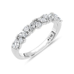 14K White Gold Lab Grown Diamond 5/8 ct. tw. Fashion Band, top view of the diamonds