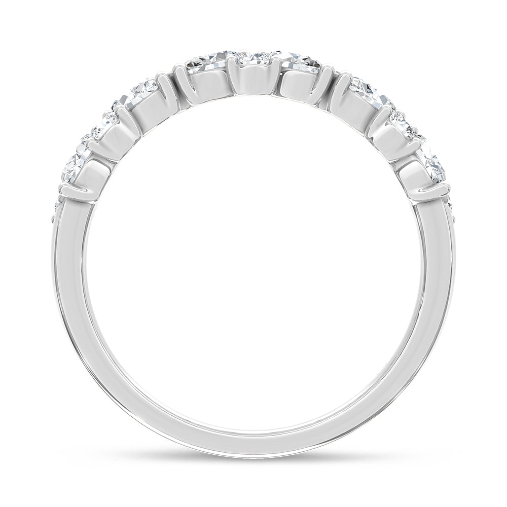 14K White Gold Lab Grown Diamond 5/8 ct. tw. Fashion Band, close-up of the diamond setting