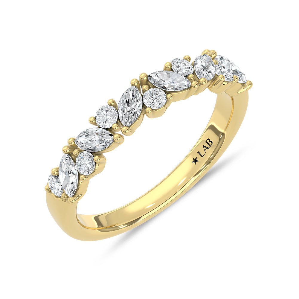 14K Yellow Gold Lab Grown Diamond 5/8 ct. tw. Fashion Band, top view of the diamonds
