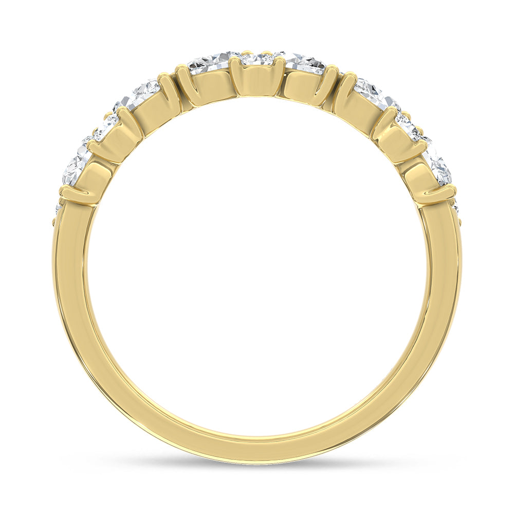 14K Yellow Gold Lab Grown Diamond 5/8 ct. tw. Fashion Band, close-up of the setting
