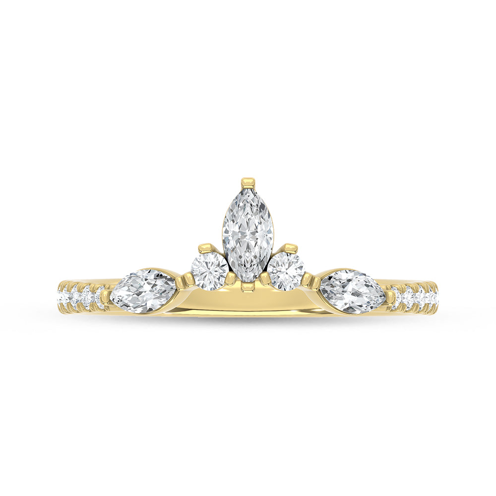14K Yellow Gold Lab Grown Diamond 1/2 ct. tw. Fashion Band, side profile view showing the band