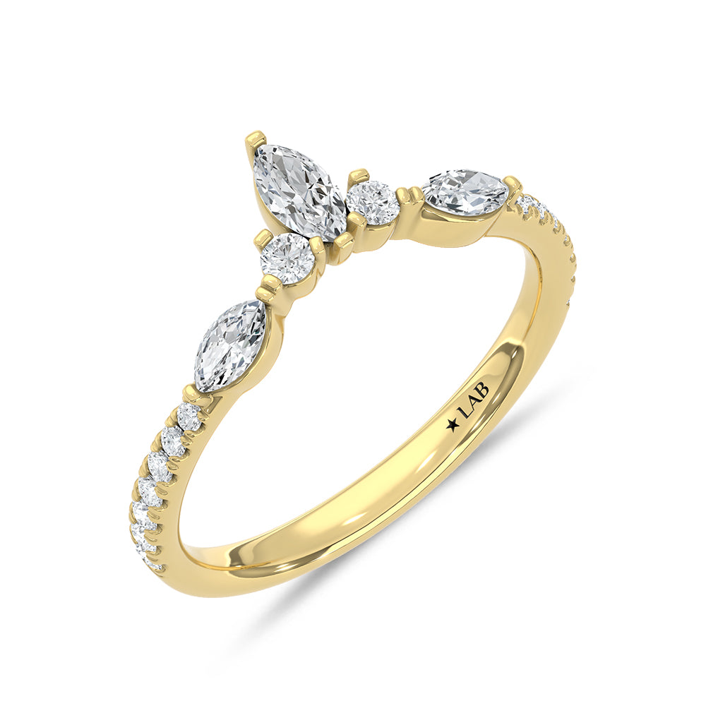 14K Yellow Gold Lab Grown Diamond 1/2 ct. tw. Fashion Band, top view of the diamonds