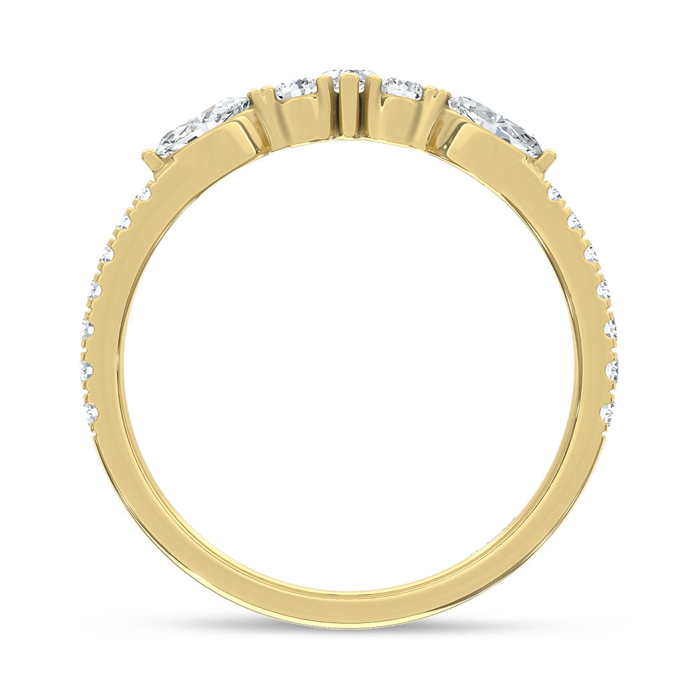 14K Yellow Gold Lab Grown Diamond 1/2 ct. tw. Fashion Band, close-up of the diamond setting