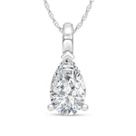14K White Gold lab-grown diamond 1/2 ct.tw. pear-shape pendant, front view | Picasso Gold & Diamond Jewelry.
