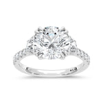 14K White Gold lab-grown diamond 3 5/8 ct.tw. round-shape engagement ring, front view.