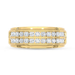 10K Yellow Gold 1 1/2 ct. tw. Lab Grown Diamond Men's Ring, side profile view showing the band