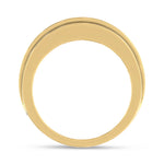 10K Yellow Gold 1 1/2 ct. tw. Lab Grown Diamond Men's Ring, close-up of the diamond setting