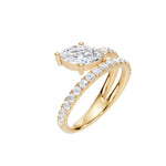 14K Yellow Gold 1 1/4 ct. tw. Lab Grown Diamond Fashion Ring, top view of the diamonds