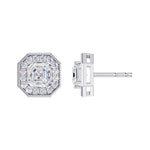 Classic 14k White Gold earrings, showcasing 1.82 CTW lab diamond, worn lifestyle shot.