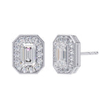 Elegant 14k White Gold earrings, showcasing 1.881 CTW lab diamond, side profile view.