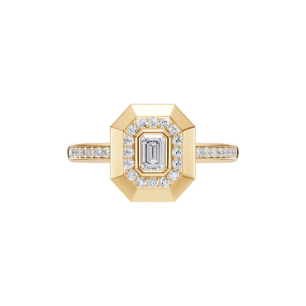 14K Yellow Gold 1/2 ct. tw. Lab Grown Diamond Fashion Ring, detailed angle view