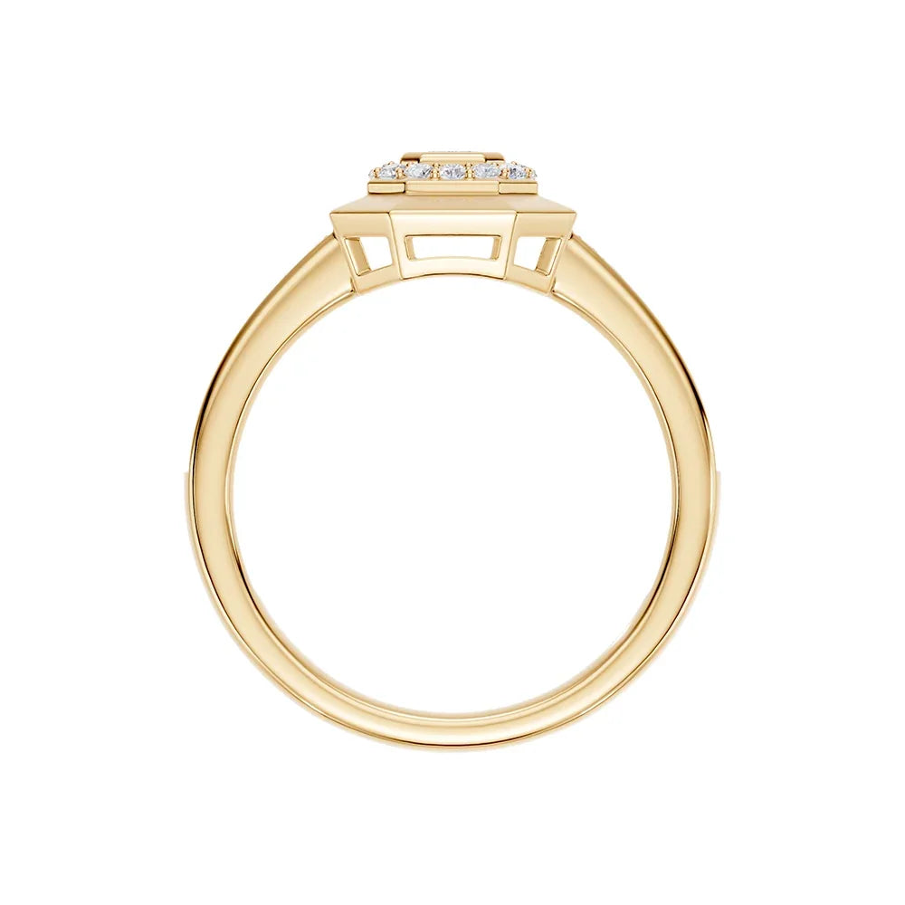 14K Yellow Gold 1/2 ct. tw. Lab Grown Diamond Fashion Ring, close-up of the setting