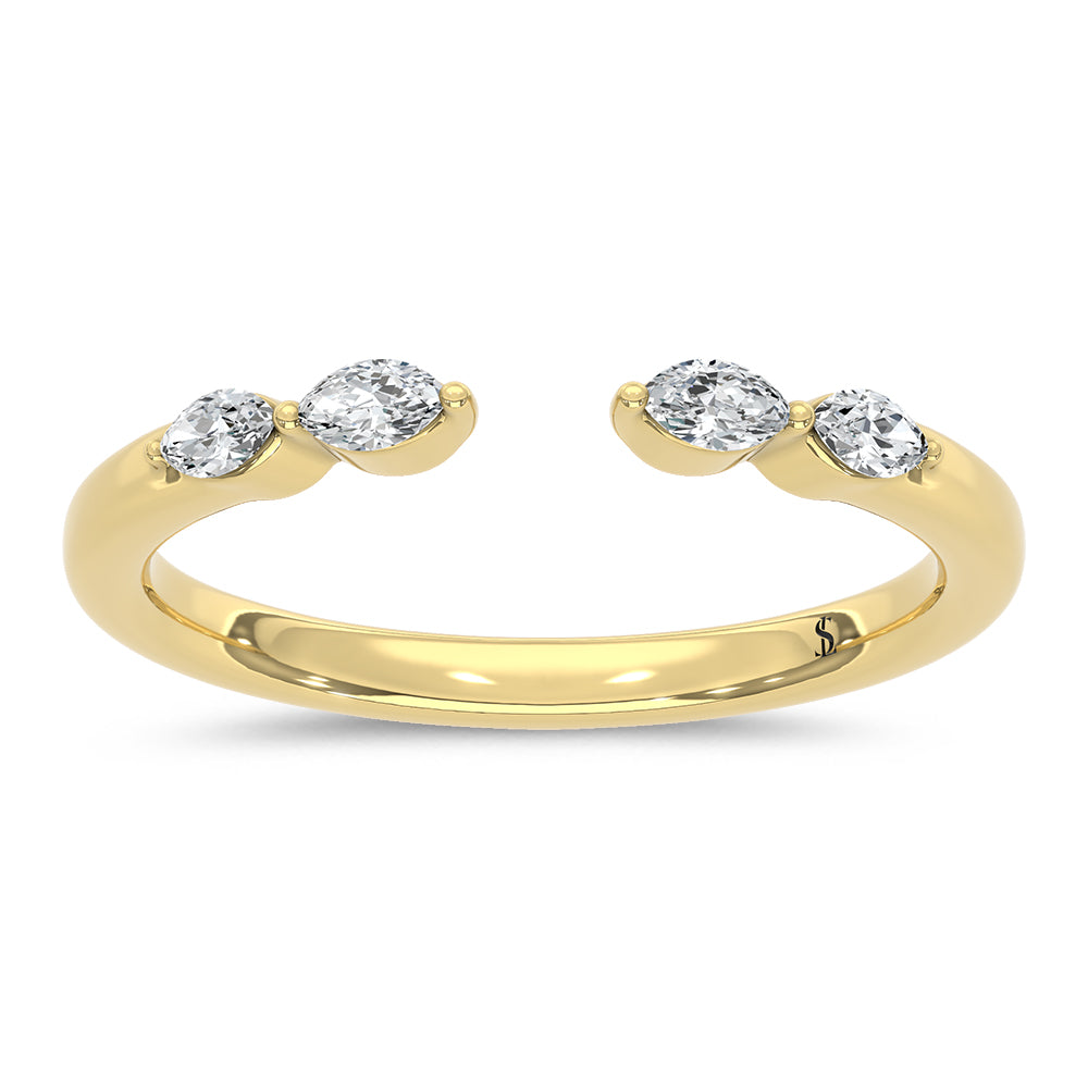 14K Yellow Gold Lab Grown Diamond 1/5 ct. tw. Pear-Shaped Open Bypass Ring | Picasso Gold & Diamond
