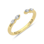 14K Yellow Gold Lab Grown Diamond 1/5 ct. tw. Pear-Shaped Open Bypass Ring, top view of the diamonds