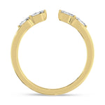 14K Yellow Gold Lab Grown Diamond 1/5 ct. tw. Pear-Shaped Open Bypass Ring, close-up of the setting