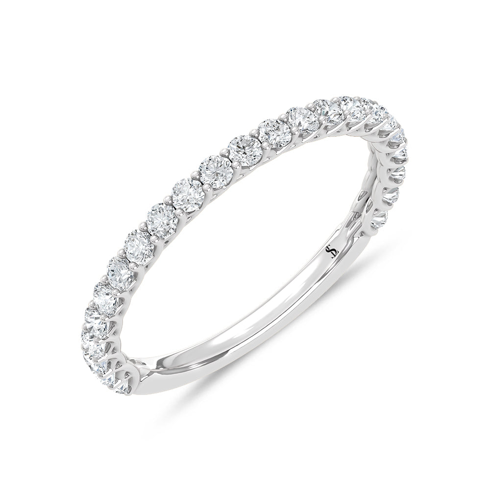 14K White Gold Lab Grown Diamond 1/2 ct. tw. Anniversary Band, top view of the diamonds
