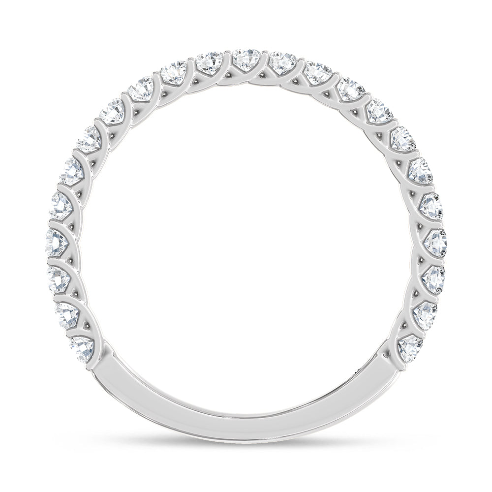 14K White Gold Lab Grown Diamond 1/2 ct. tw. Anniversary Band, close-up of the diamond setting