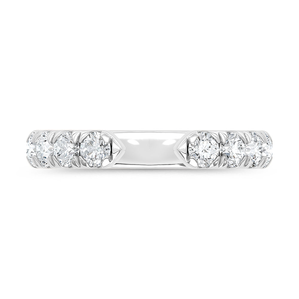 14K White Gold Lab Grown Diamond 1 ct. tw. Open Band, side profile view showing the band
