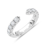 14K White Gold Lab Grown Diamond 1 ct. tw. Open Band, top view of the diamonds