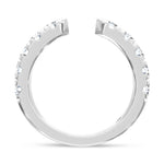 14K White Gold Lab Grown Diamond 1 ct. tw. Open Band, close-up of the diamond setting