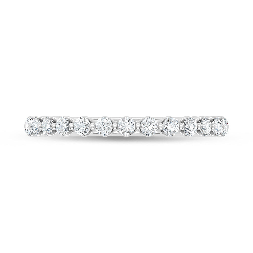 14K White Gold Lab Grown Diamond 1/2 ct. tw. Anniversary Band, side profile view showing the band
