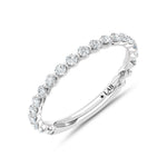14K White Gold Lab Grown Diamond 1/2 ct. tw. Anniversary Band, top view of the diamonds