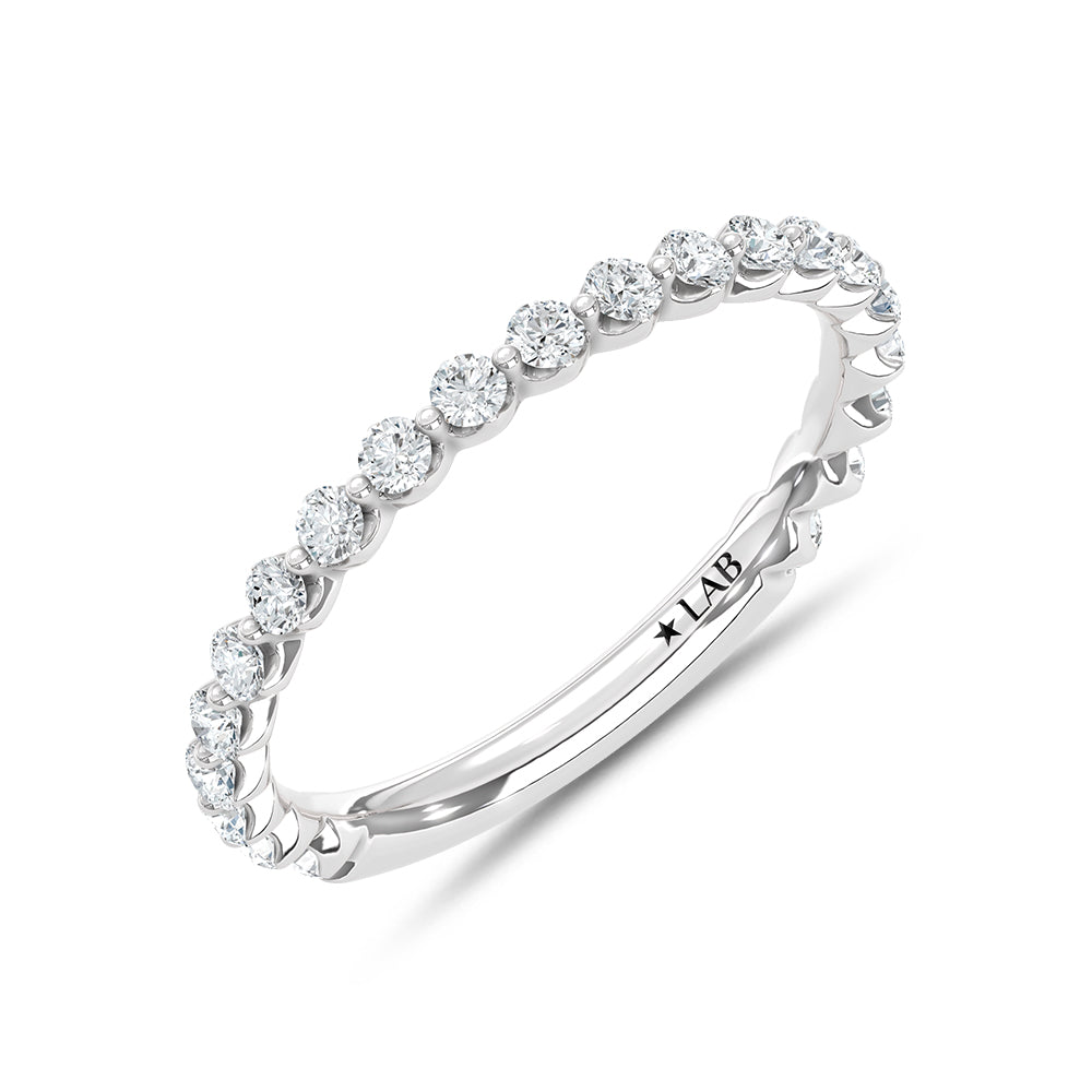 14K White Gold Lab Grown Diamond 1/2 ct. tw. Anniversary Band, top view of the diamonds