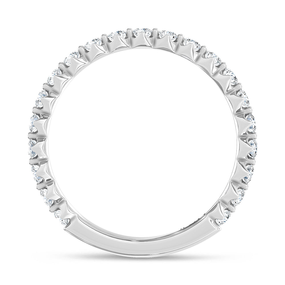 14K White Gold Lab Grown Diamond 1/2 ct. tw. Anniversary Band, close-up of the diamond setting