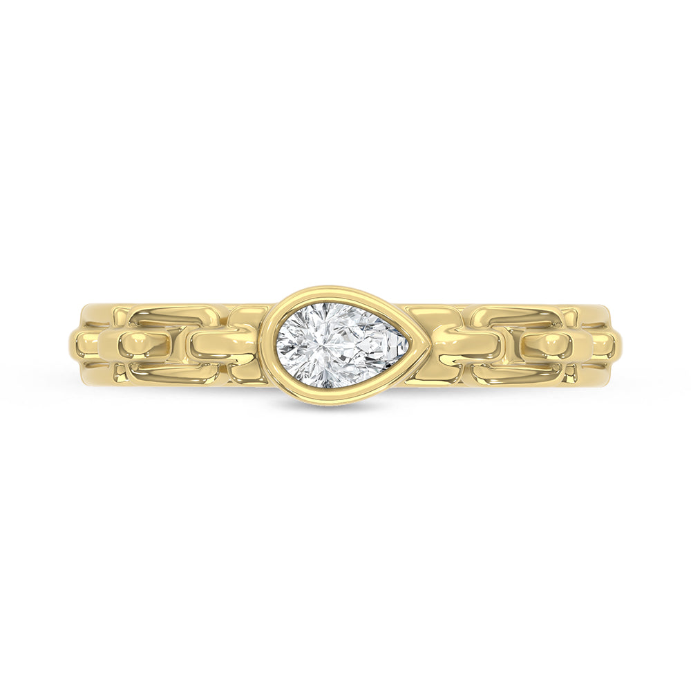 14K Yellow Gold Lab Grown Diamond 1/5 ct. tw. Fashion Band, side profile view showing the band