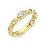 14K Yellow Gold Lab Grown Diamond 1/5 ct. tw. Fashion Band, top view of the diamonds