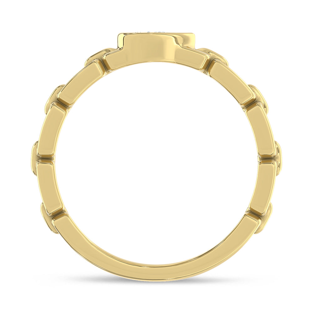 14K Yellow Gold Lab Grown Diamond 1/5 ct. tw. Fashion Band, close-up of the diamond setting