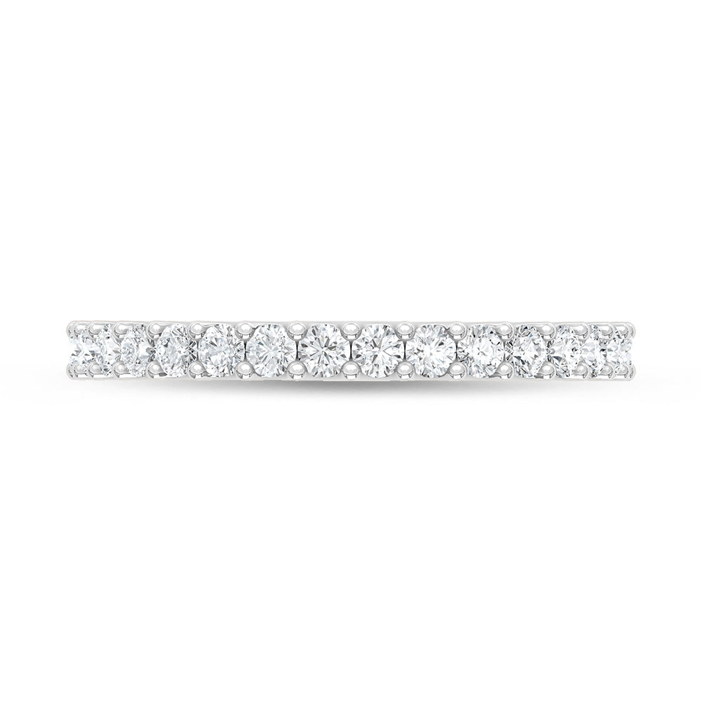 14K White Gold Lab Grown Diamond 1/2 ct. tw. Anniversary Band, side profile view showing the band