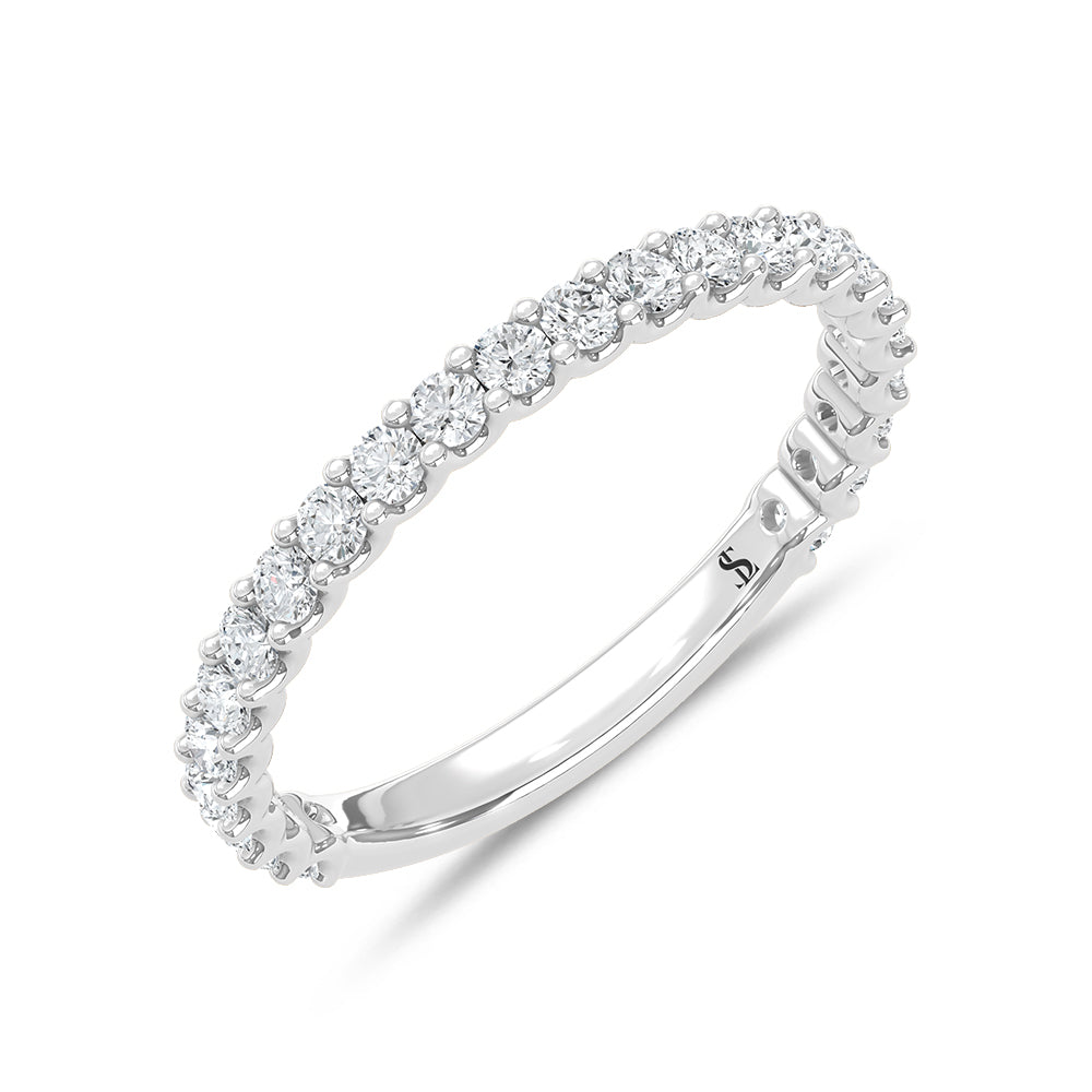 14K White Gold Lab Grown Diamond 1/2 ct. tw. Anniversary Band, top view of the diamonds
