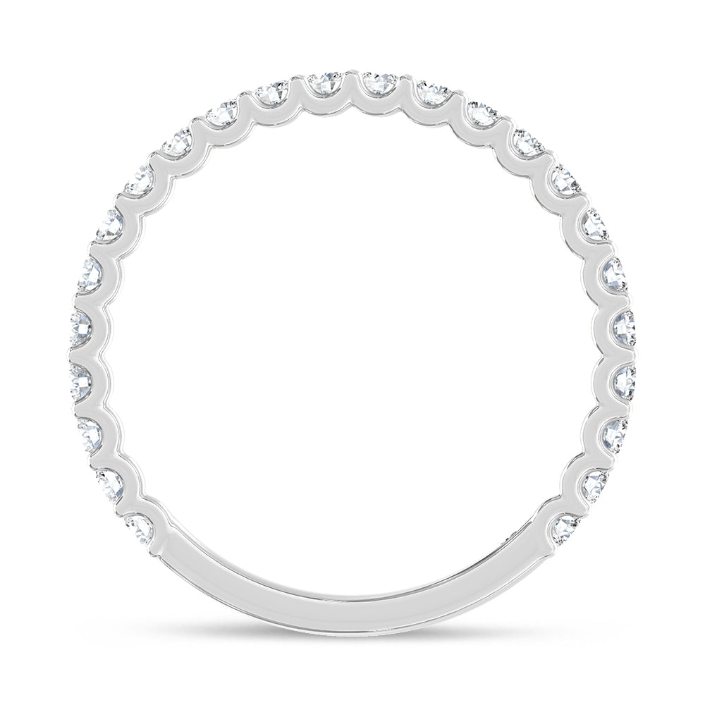 14K White Gold Lab Grown Diamond 1/2 ct. tw. Anniversary Band, close-up of the diamond setting