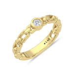 14K Yellow Gold Lab Grown Diamond 1/10 ct. tw. Fashion Band, top view of the diamonds