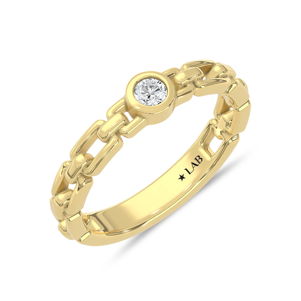 14K Yellow Gold Lab Grown Diamond 1/10 ct. tw. Fashion Band, top view of the diamonds