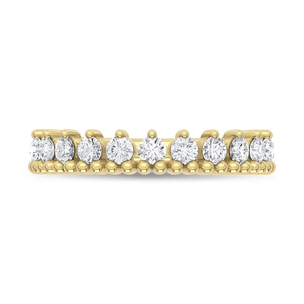 14K Yellow Gold Lab Grown Diamond 3/4 ct. tw. Fashion Band, detailed angle view