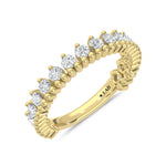 14K Yellow Gold Lab Grown Diamond 3/4 ct. tw. Fashion Band, top view of the diamonds