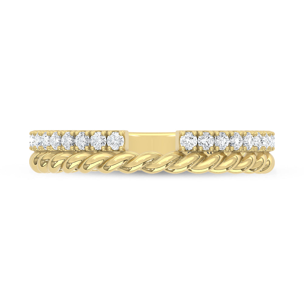 14K Yellow Gold Lab Grown Diamond 1/3 ct. tw. Fashion Band, side profile view showing the band