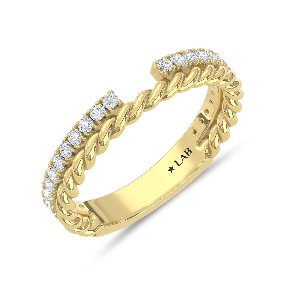 14K Yellow Gold Lab Grown Diamond 1/3 ct. tw. Fashion Band, top view of the diamonds