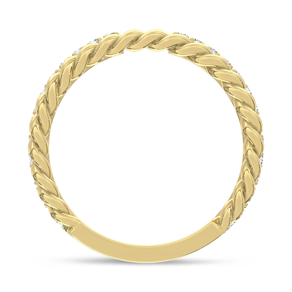 14K Yellow Gold Lab Grown Diamond 1/3 ct. tw. Fashion Band, close-up of the diamond setting