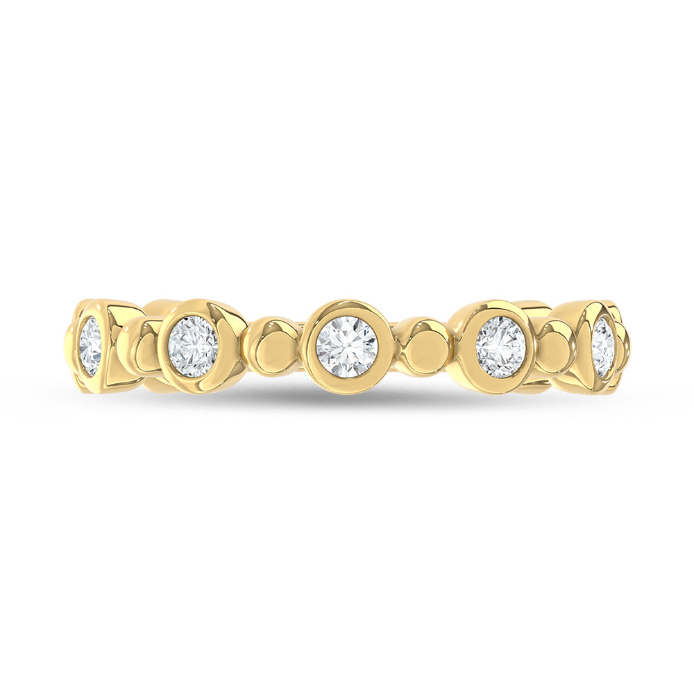 14K Yellow Gold Lab Grown Diamond 1/2 ct. tw. Fashion Band, side profile view showing the band